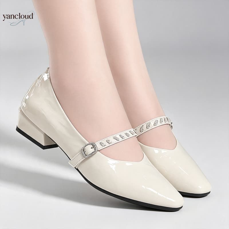 Leather Work Flats Women - Chaussures Mary Jane en cuir véritable
