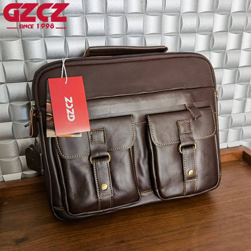 Leather Work Handbag - Sac à main pour homme GZCZ,
