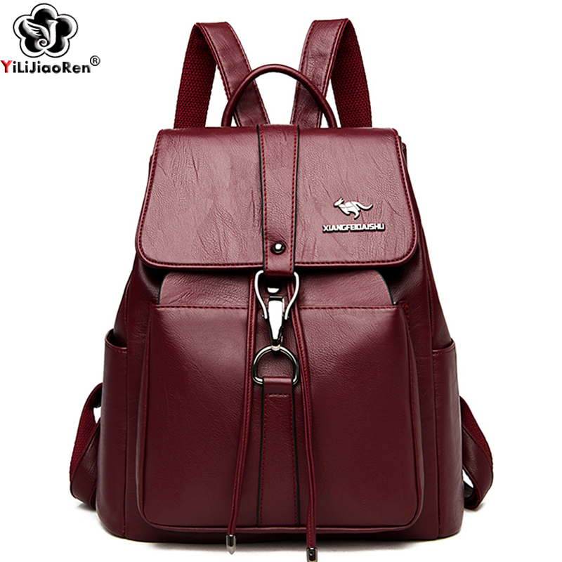 Leather Work Backpack - Sac à dos antivol en cuir