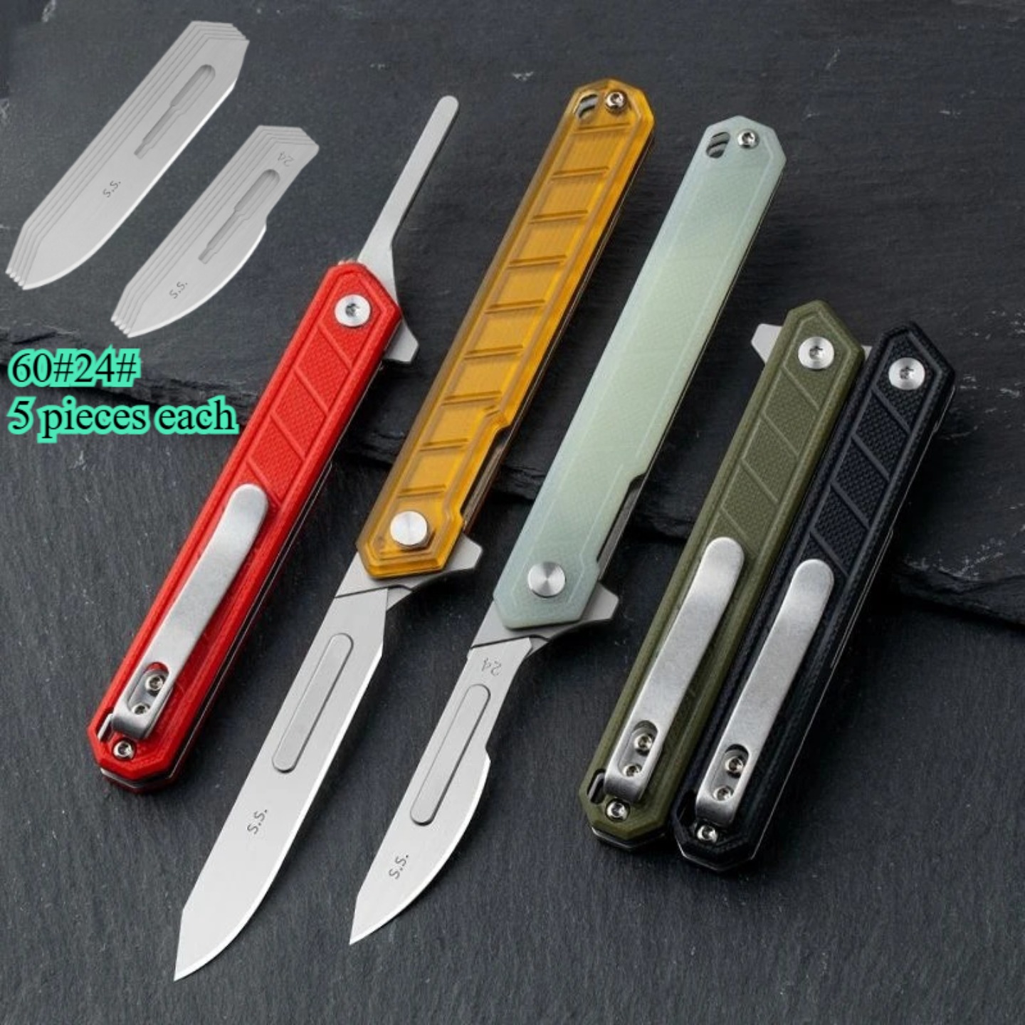 Leatherworking Items - Couteau artisanal avec lame remplaçable, poignée