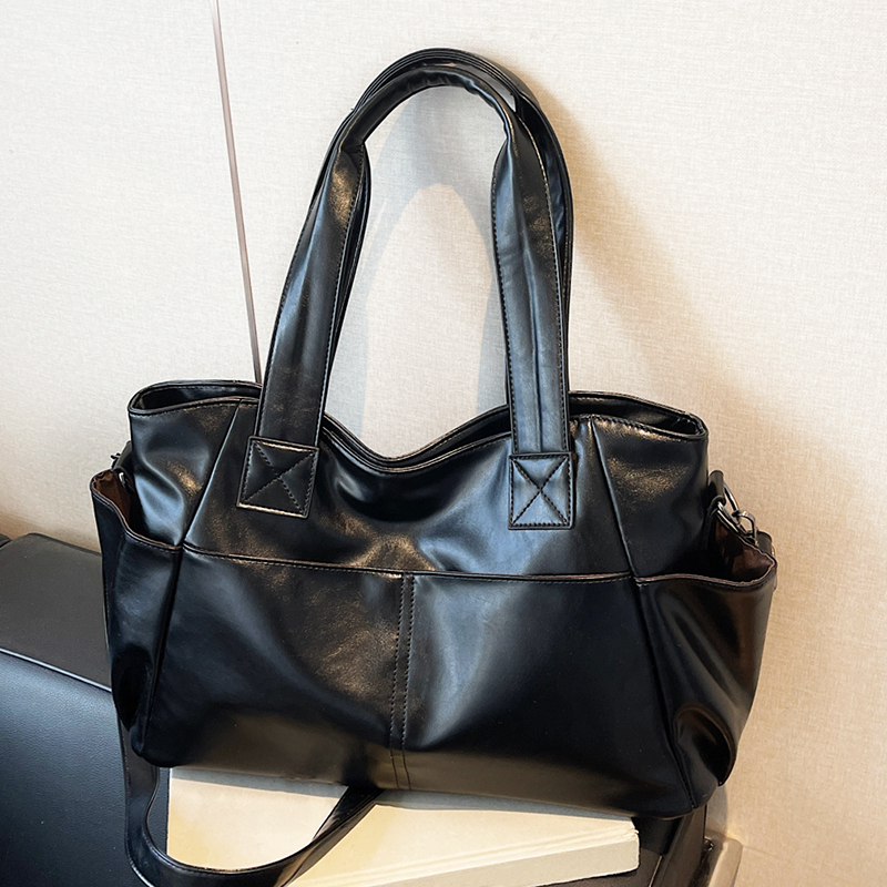 Leather Work Handbag - Sac à main rétro en cuir