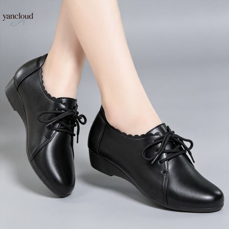 Leather Work Flats Women - Chaussures Oxford Confortables et Polyvalentes pour