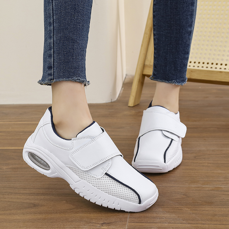 Leather Work Flats Women - Chaussures d'allaitement professionnelles blanches pures pour
