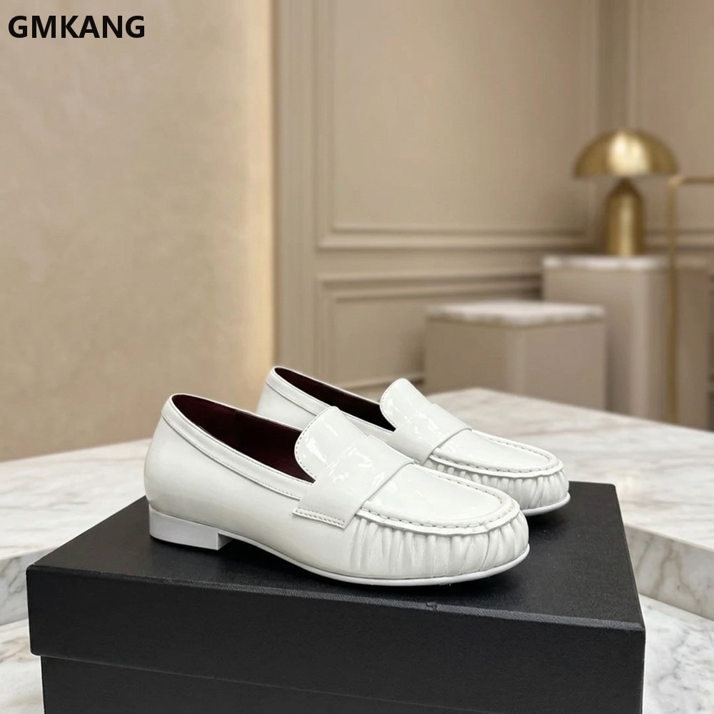 Leather Work Flats Women - Mocassins en cuir véritable pour femmes,