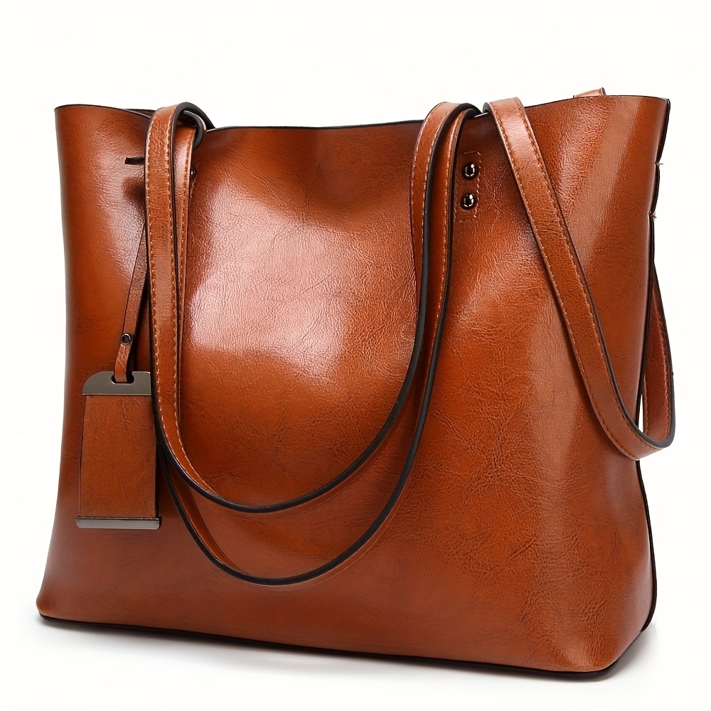 Leather Work Handbag - Sac à main fourre-tout en cuir