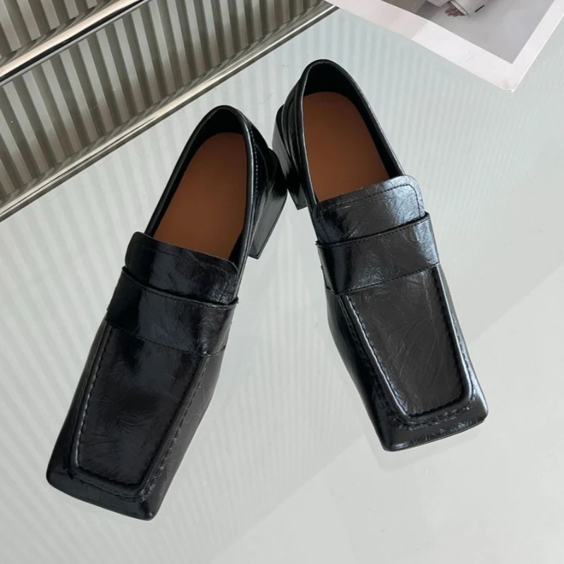Chaussures habillées à bout ca - Leather Work Flats Women avis et prix
