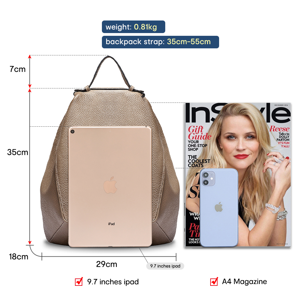 Zency femmes 100% en cuir véri - Leather Work Backpack avis et prix