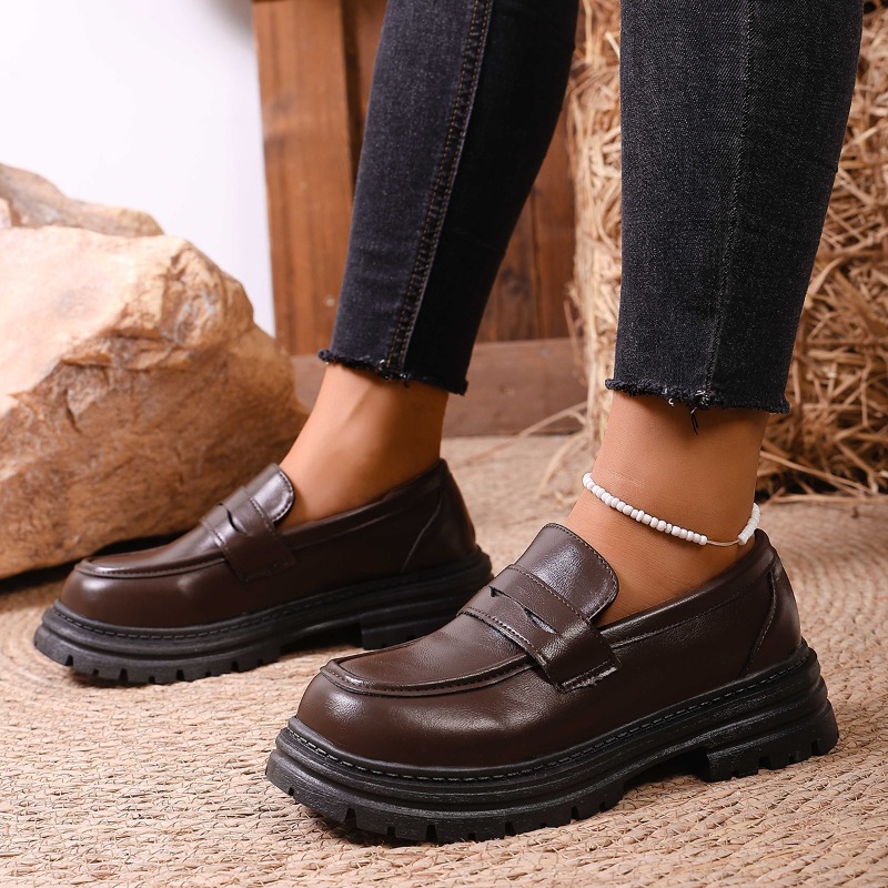 Mocassins en cuir marron pour  - Leather Work Flats Women avis et prix