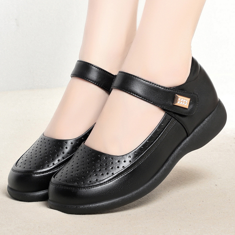Chaussures plates en cuir véri - Leather Work Flats Women avis et prix