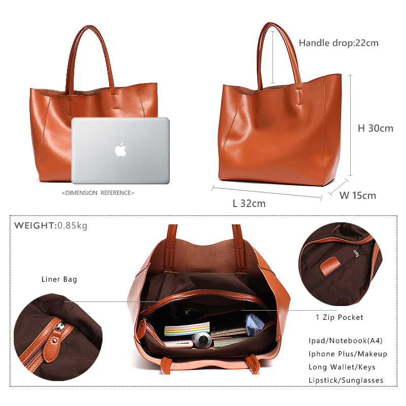 Grand sac fourre-tout minimali - Leather Work Handbag avis et prix