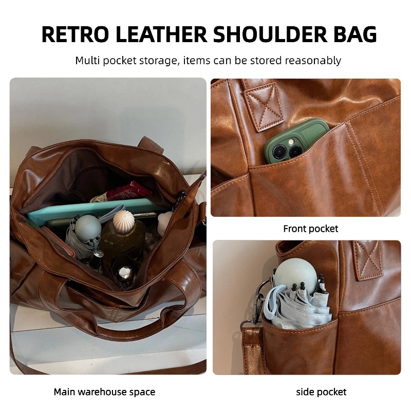 Sac à main rétro en cuir soupl - Leather Work Handbag avis et prix