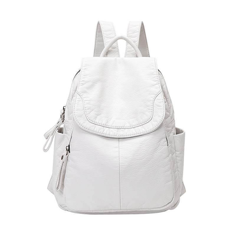 Sac à dos en cuir lavé blanc p - Leather Work Backpack avis et prix