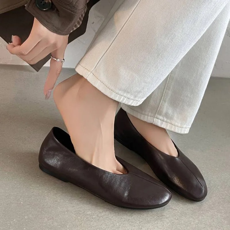 Nouvelles Chaussures Plates Bo - Leather Work Flats Women avis et prix