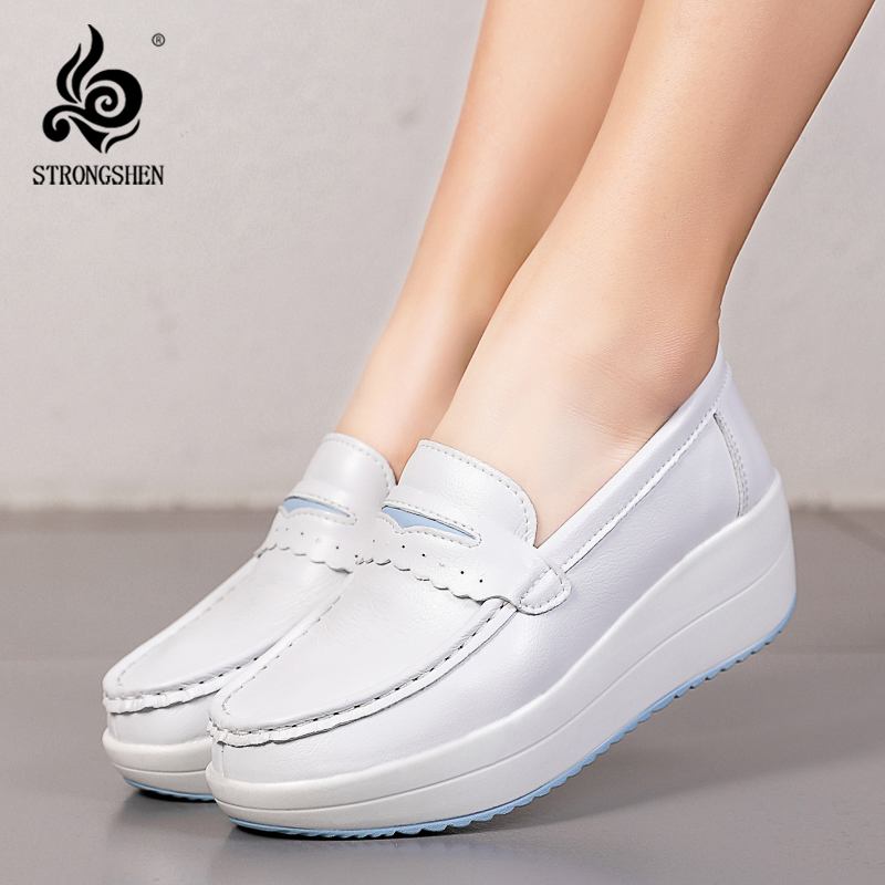 STRONGSHEN femmes plate-forme  - Leather Work Flats Women avis et prix