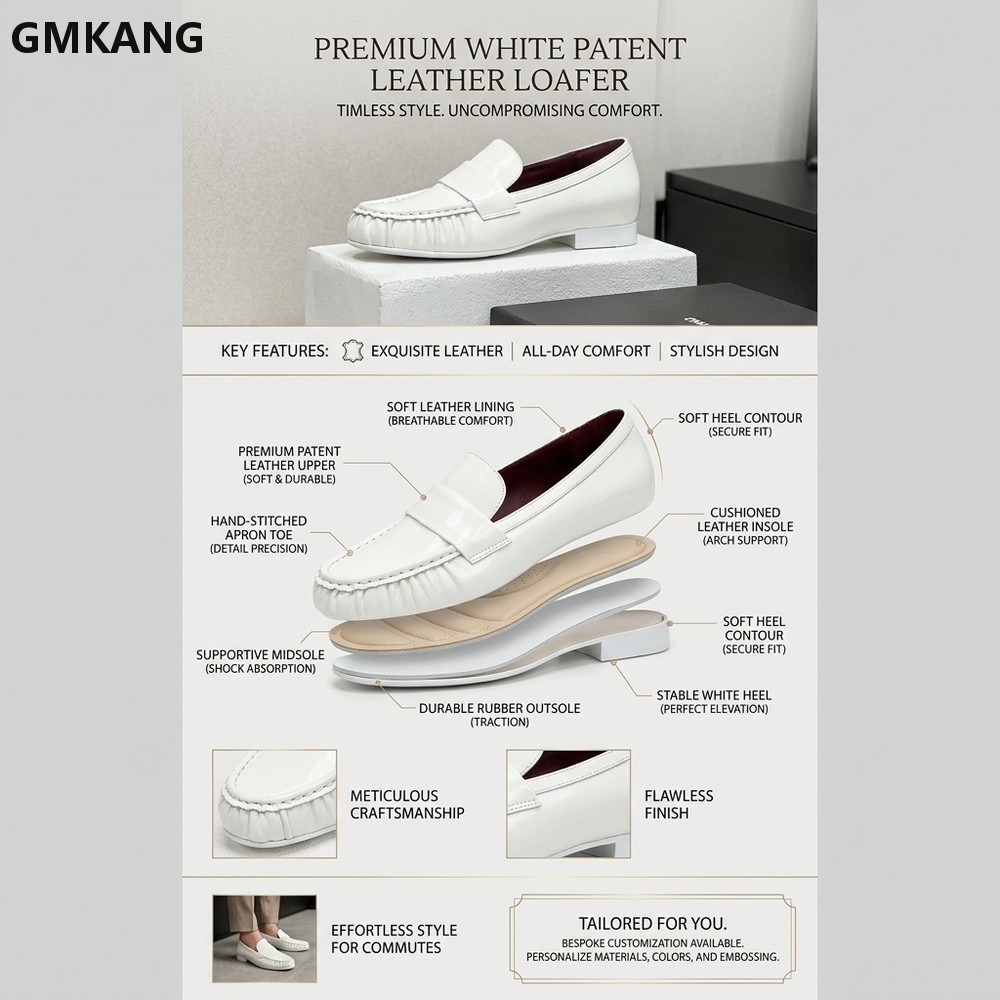 Mocassins en cuir véritable po - Leather Work Flats Women avis et prix