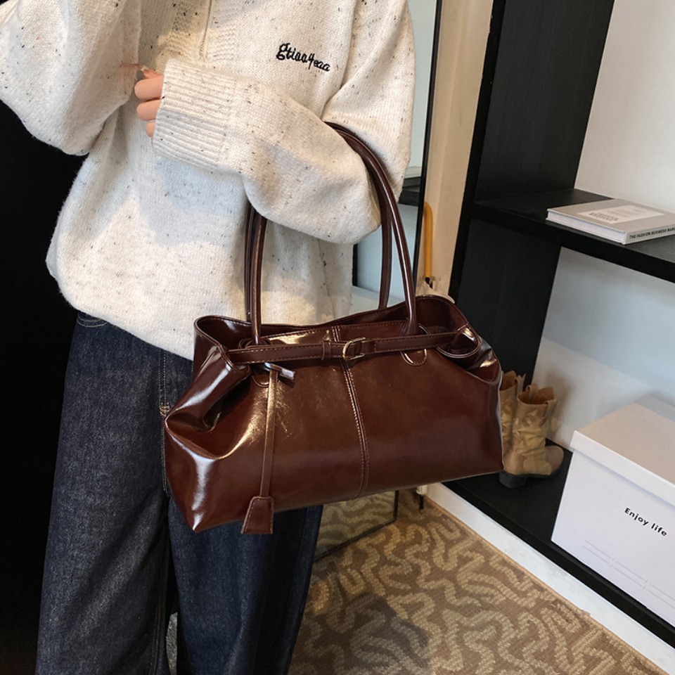 Huile d'hiver en cuir PU Hobo  - Leather Work Handbag avis et prix