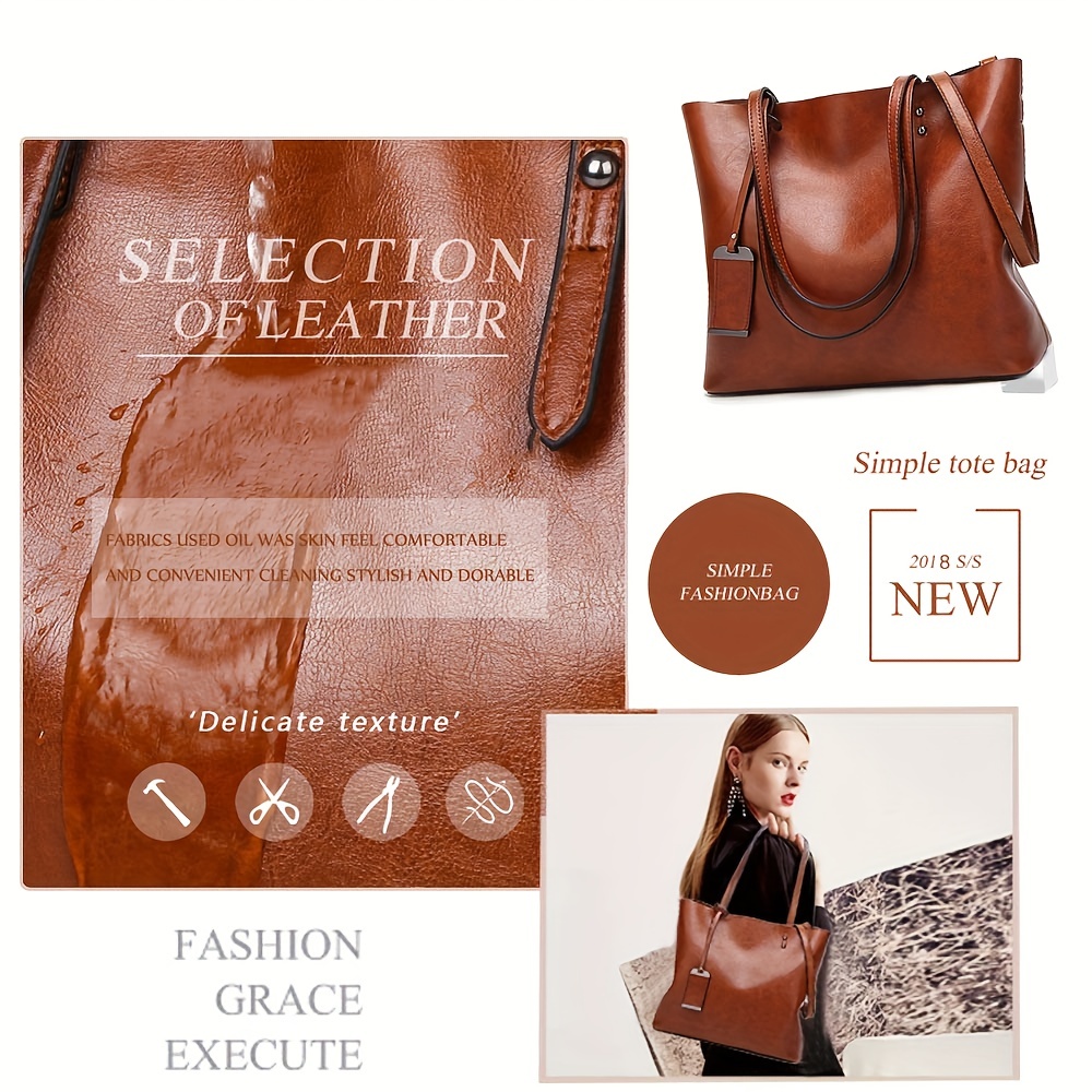 Sac à main fourre-tout en cuir - Leather Work Handbag avis et prix